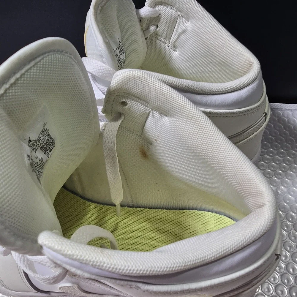 Nike Air Jordan 1 Mid Sz 6.5Y Laser Yellow White Grade School Kids/Girls